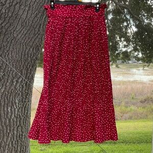 Elegant Red Polka Dot Skirt